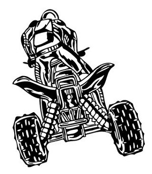 ATV Rear View v2 Decal Sticker 