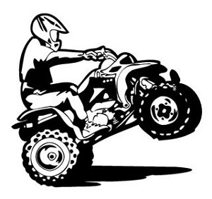 ATV Wheelie Decal Sticker 