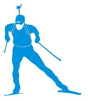 Biathlon Ski Silhouette v1 Decal Sticker 