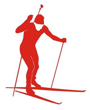 Biathlon Ski Silhouette v2 Decal Sticker 