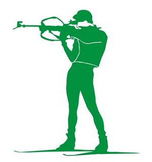 Biathlon Ski Silhouette v3 Decal Sticker 