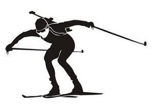 Biathlon Ski Silhouette v4 Decal Sticker 
