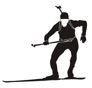 Biathlon Ski Silhouette v6 Decal Sticker 