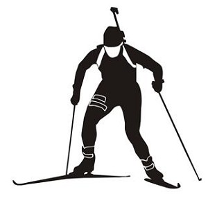 Biathlon Ski Silhouette v7 Decal Sticker 