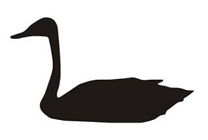 Swan Silhouette v2 Decal Sticker 