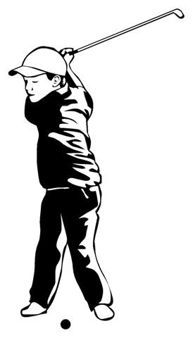 Child Golfer Decal Sticker 