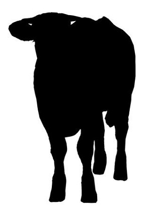Cow Silhouette v5 Decal Sticker 