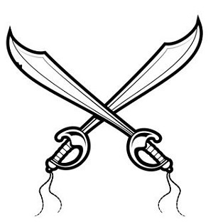 Crossed Swords Decal Sticker 