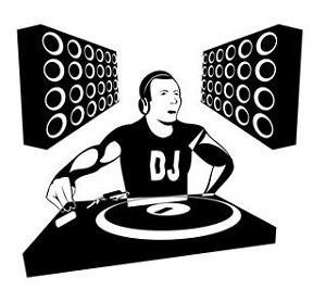 DJ at Turn Table Decal Sticker 