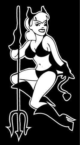 Devil Girl v2 Decal Sticker 