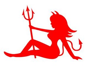 Devil Girl v3 Decal Sticker 