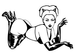 Devil Girl Laying Decal Sticker 