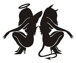 Devil and Angel Girls v2 Decal Sticker 