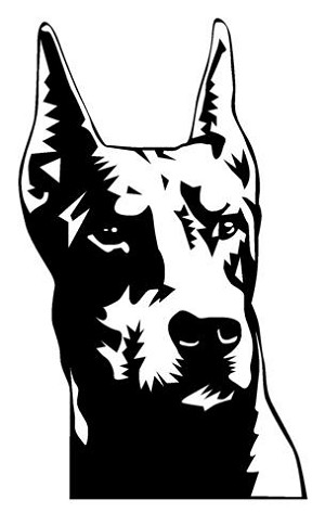 Doberman Head Decal Sticker 