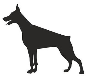Doberman Silhouette v2 Decal Sticker 