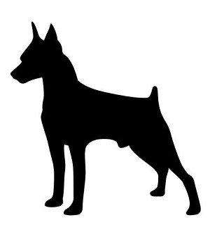 Doberman Silhouette v3 Decal Sticker 