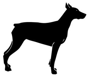 Doberman Silhouette Decal Sticker 