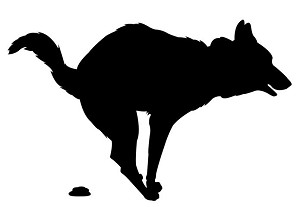 Dog Pooping Silhouette Decal Sticker 