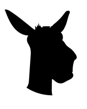Donkey Head Silhouette Decal Sticker 