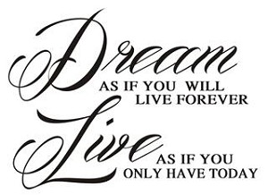 Dream As If You Will Live Forever Decal 