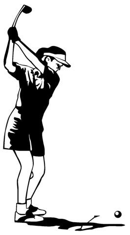Female Golfer v1 Decal Sticker 