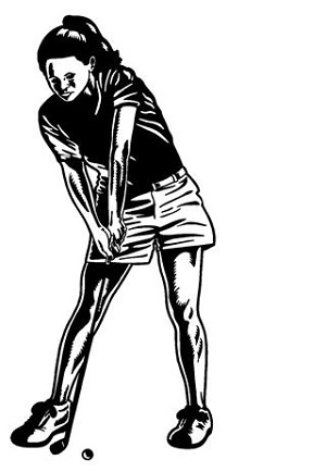 Female Golfer v2 Decal Sticker 