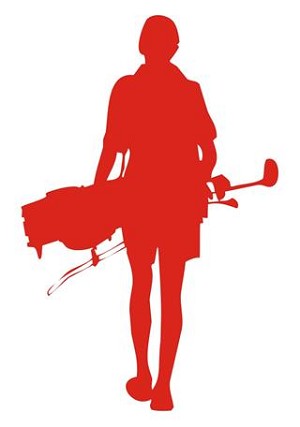 Female Golfer Silhouette v3  Decal Sticker 