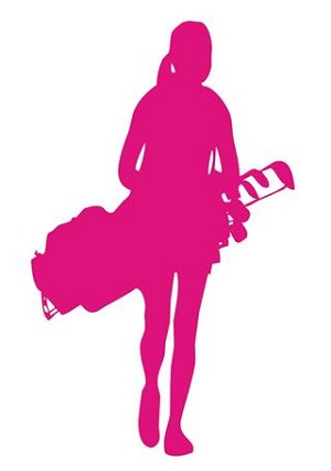 Female Golfer Silhouette v5  Decal Sticker 