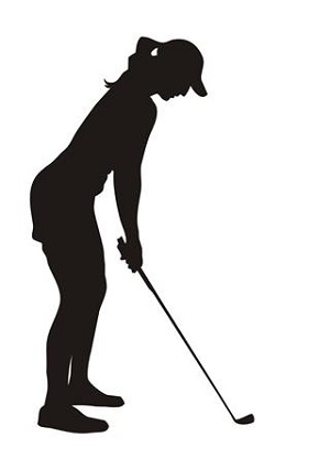 Female Golfer Silhouette Decal Sticker 