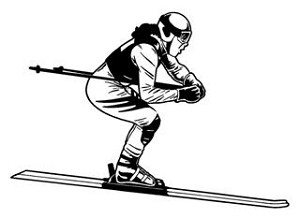 Female Skier Decal Sticker 