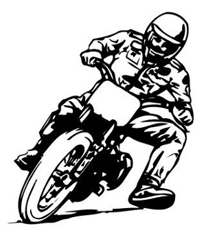 Flat Track Motorcycle Racer v1 Decal Sticker 