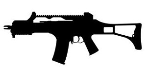 G36 Machine Gun Silhouette Decal Sticker 
