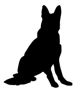 German Shepherd Silhouette Decal Sticker 