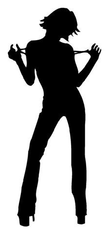 Girl Posing v7 Silhouette Decal Sticker 
