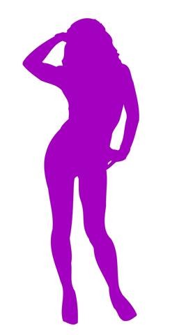 Girl Posing Silhouette v16 Decal Sticker 