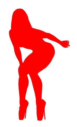 Girl Posing Silhouette v19 Decal Sticker 