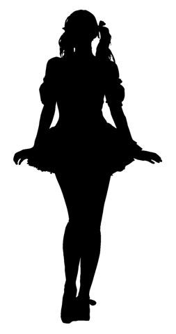 Girl in Skirt Silhouette Decal Sticker 