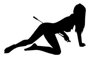 Girl on Knees Silhouette v2 Decal Sticker 