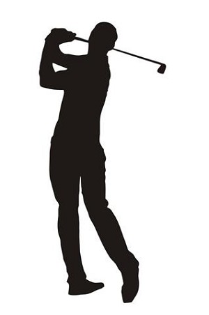 Golfer Silhouette v10  Decal Sticker 