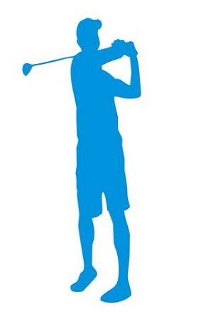 Golfer Silhouette v12  Decal Sticker 