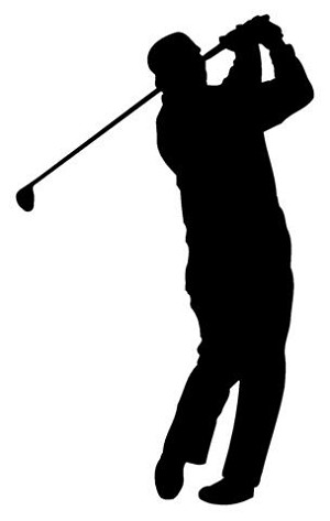 Golfer Silhouette v4 Decal Sticker 