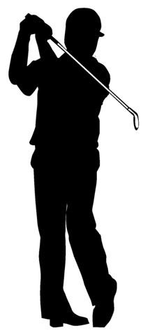 Golfer Silhouette v8 Decal Sticker 