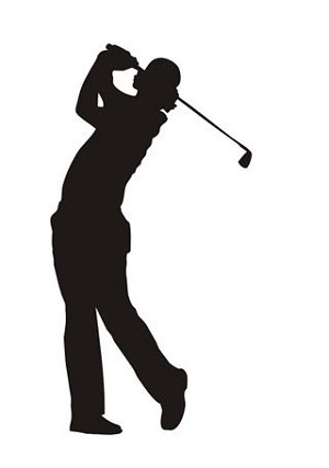 Golfer Silhouette v9  Decal Sticker 