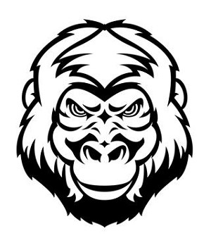 Gorilla Head v2 Decal Sticker 