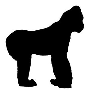 Gorilla Silhouette  Decal Sticker 