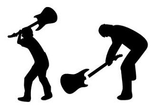 Guitar Smash Decal Sticker 
