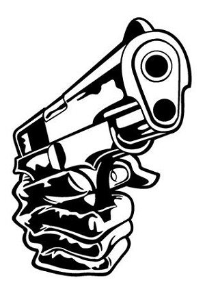 Gun in Hand v2 Decal Sticker 