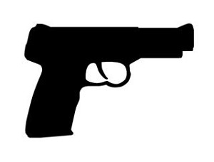 Hand Gun Silhouette Decal Sticker 