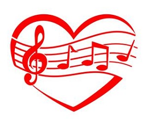 Heart and Music Design v1 Decal Sticker 