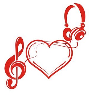 Heart and Music Design v2 Decal Sticker 